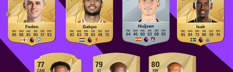 英超官方公布1月最佳候选7人名单：福登、加克波、伊萨克领衔