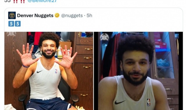 穆雷爆砍55分后用双手比“55”手势！威少转发：55‼️‼️